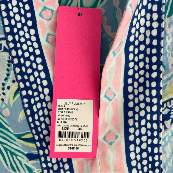 Lilly Pulitzer Asani Tunic Top Silk and Cotton XS - Picture 6 of 10